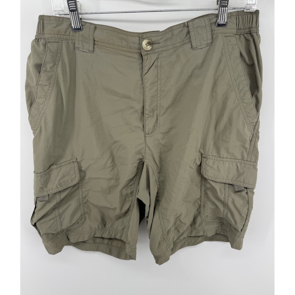 Columbia Titanium Cargo Shorts Mens Green Omni Dry Outdoor Hiking Medium SEE PIC